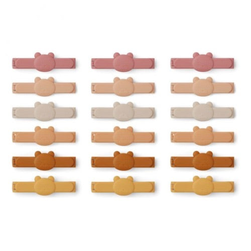 Clipsuri pentru pungi Gonzo, set 18 Liewood, nuanța Mr Bear / Faune Green Multi Mix