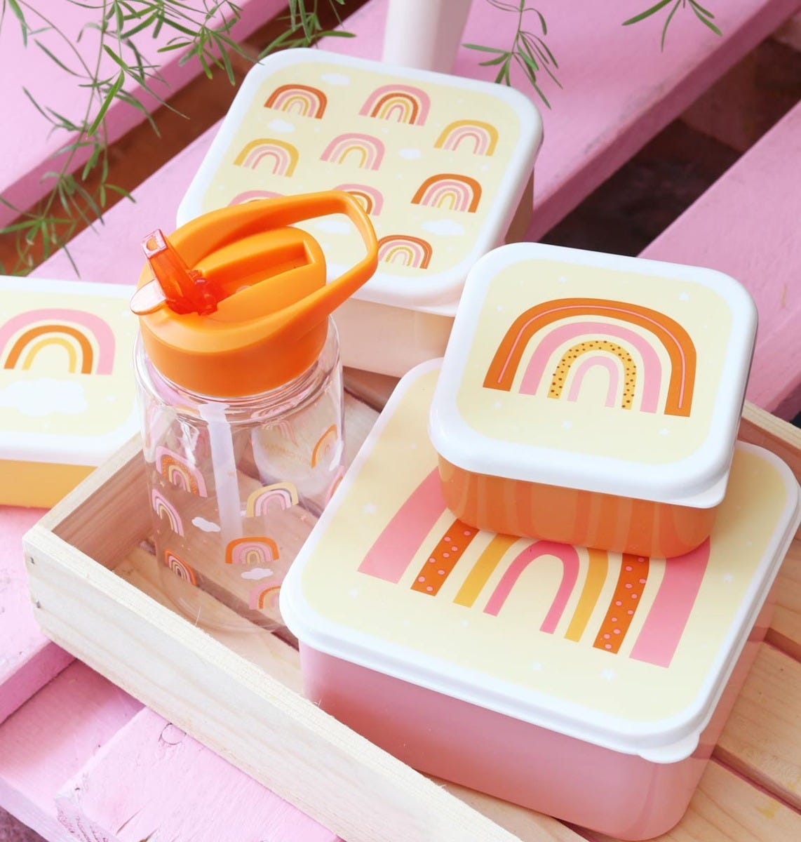 Set caserole de prânz cu curcubee, în uz