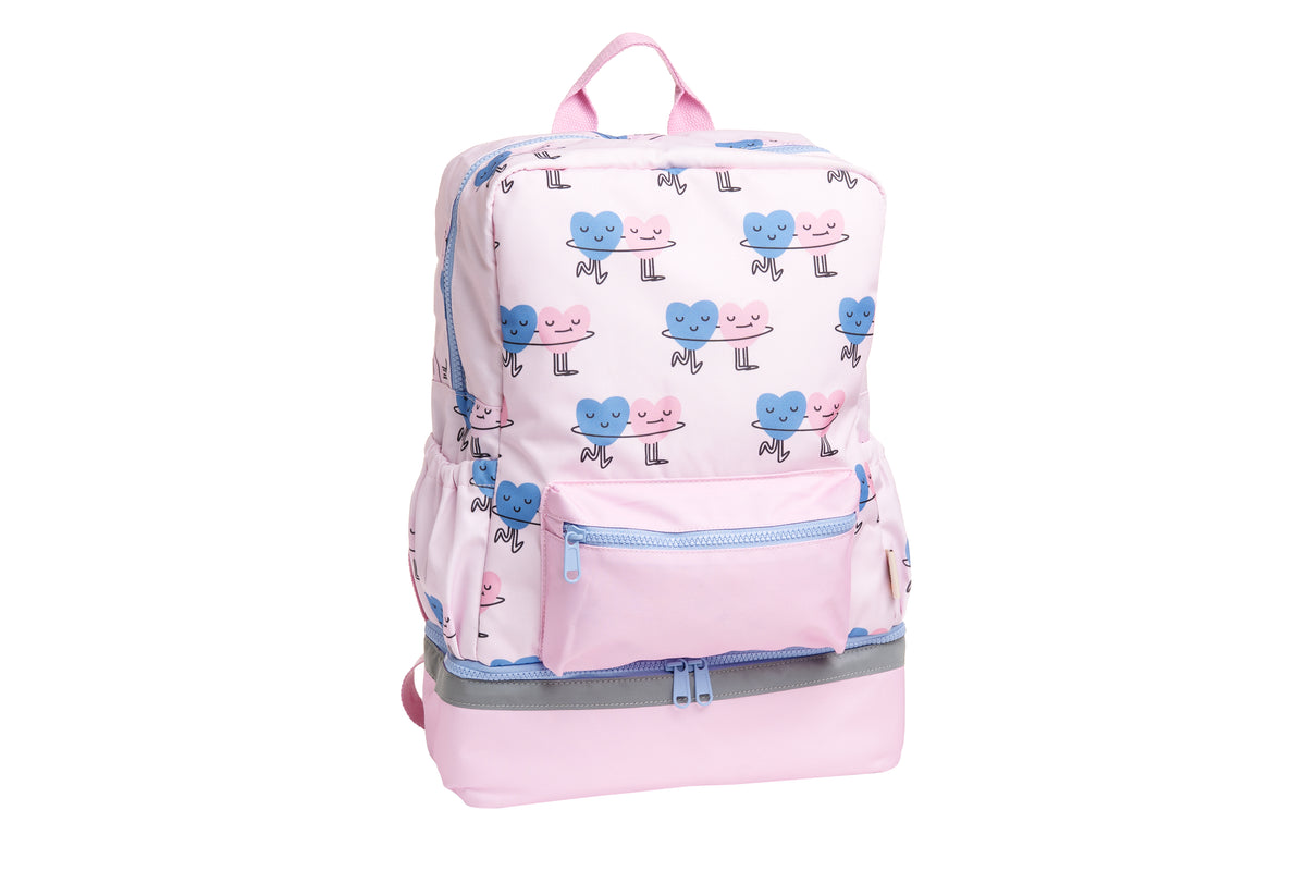 Ghiozdan A4 pentru copii The Cotton Cloud Dancing Hearts, cu inimioare