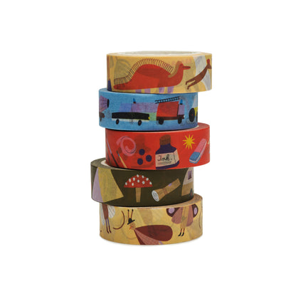 Bandă washi decorativă cu mașinuțe pentru copii, marca nuukk
