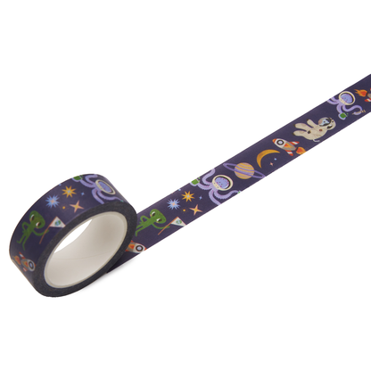 Bandă washi decorativă cu tematică spațială pentru copii, marca nuukk