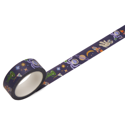 Bandă washi decorativă cu tematică spațială pentru copii, marca nuukk