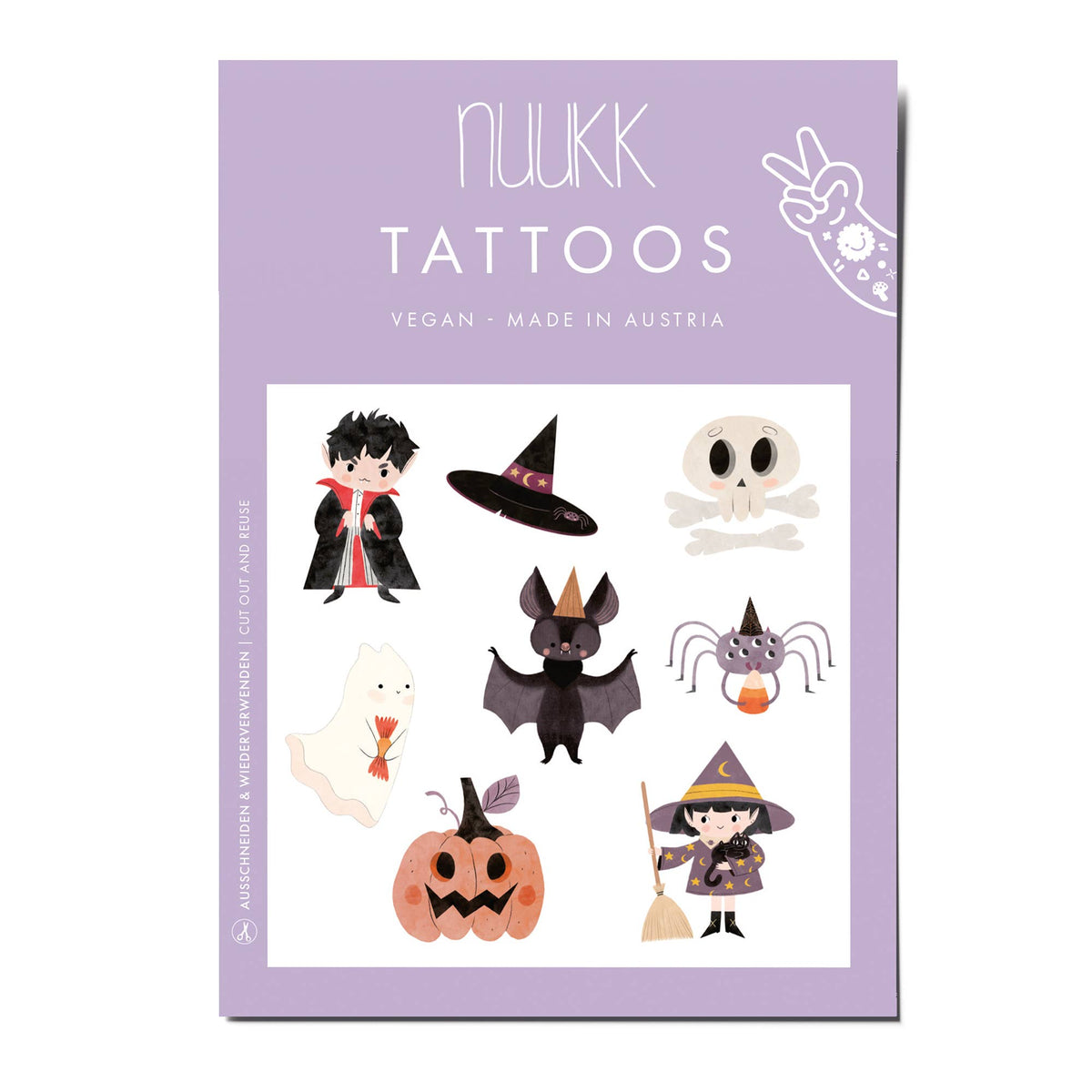 Tatuaje temporare pentru copii cu tematică de Halloween, marca nuukk