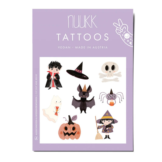 Tatuaje temporare pentru copii cu tematică de Halloween, marca nuukk