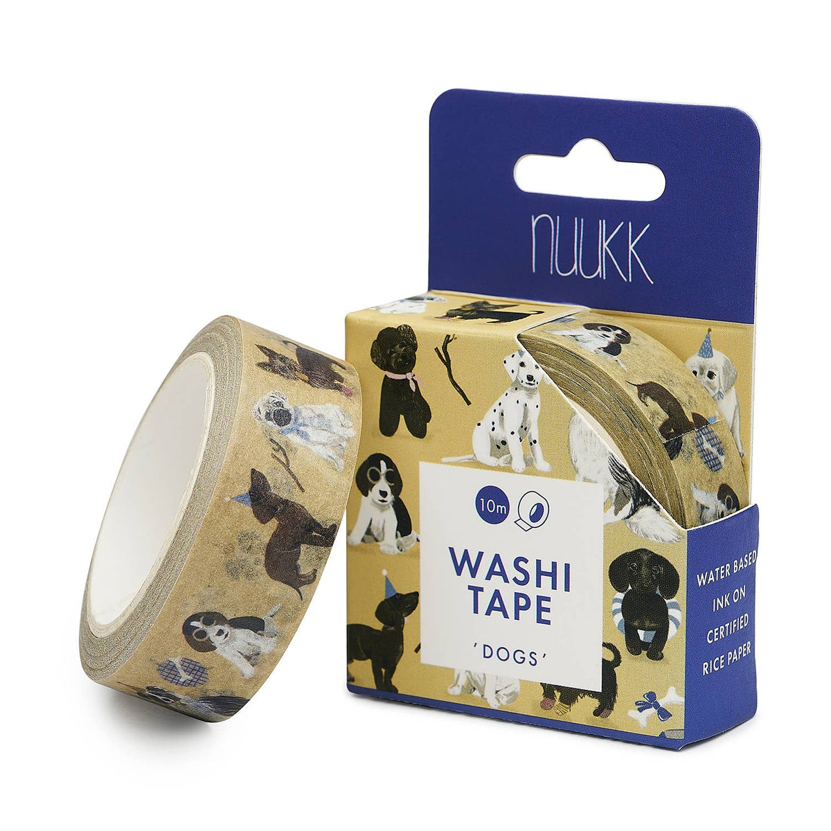 Bandă washi decorativă cu cățeluși pentru copii, marca nuukk