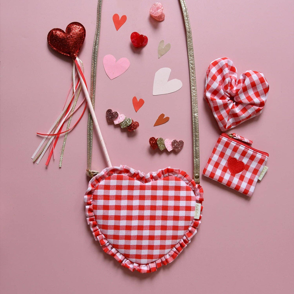 Set de două agrafe de păr Rockahula Sweetheart Sparkle cu inimioare sclipitoare