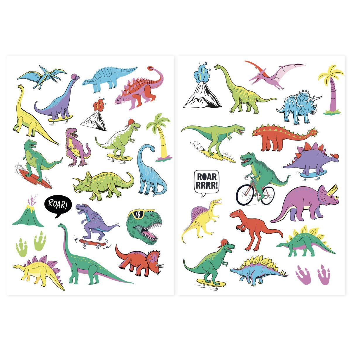 Planșa de tatuaje temporare cu dinozauri