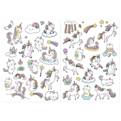Planșa de tatuaje temporare cu unicorni