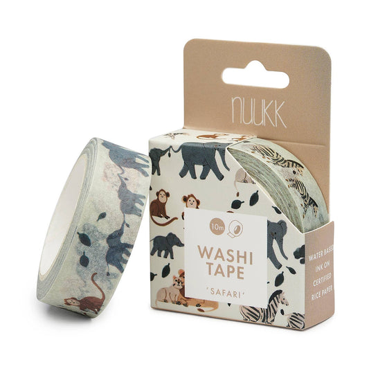 Bandă washi decorativă cu tematică safari pentru copii, marca nuukk