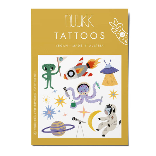 Tatuaje temporare pentru copii cu tematică spațială, marca nuukk
