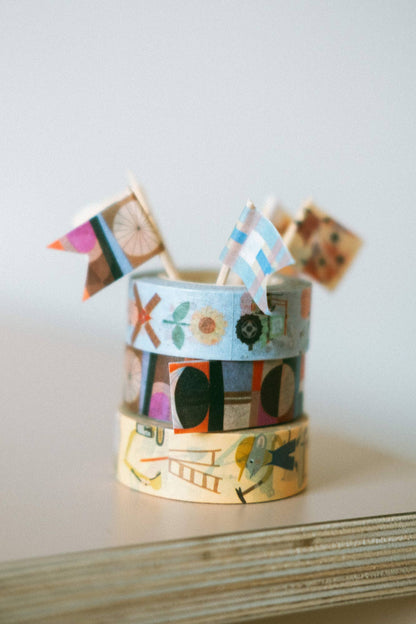 Bandă washi decorativă cu tematică de șantier pentru copii, marca nuukk