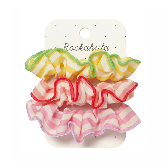 Set de trei scrunchie-uri Rockahula Candy Stripe cu dungi colorate pentru păr copii