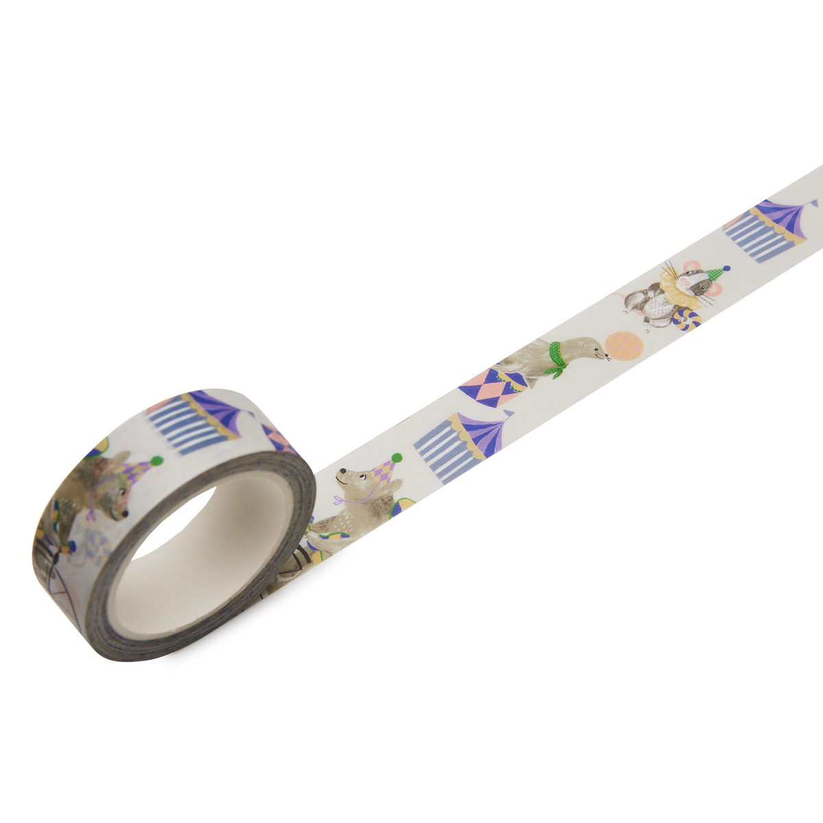 Bandă washi decorativă cu tematică de circ pentru copii, marca nuukk