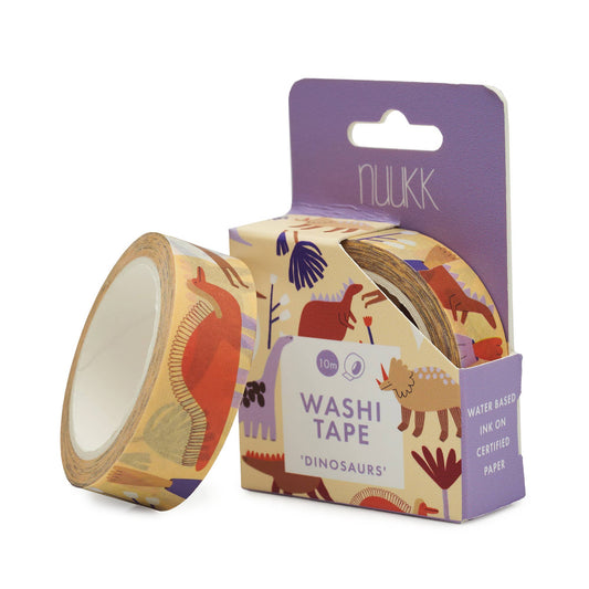 Bandă washi decorativă cu dinozauri pentru copii, marca nuukk