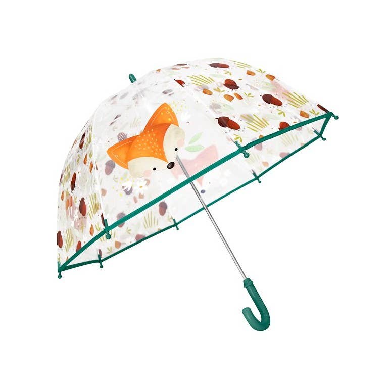 Umbrelă transparentă pentru copii cu vulpea Crunchy, marca Sassi