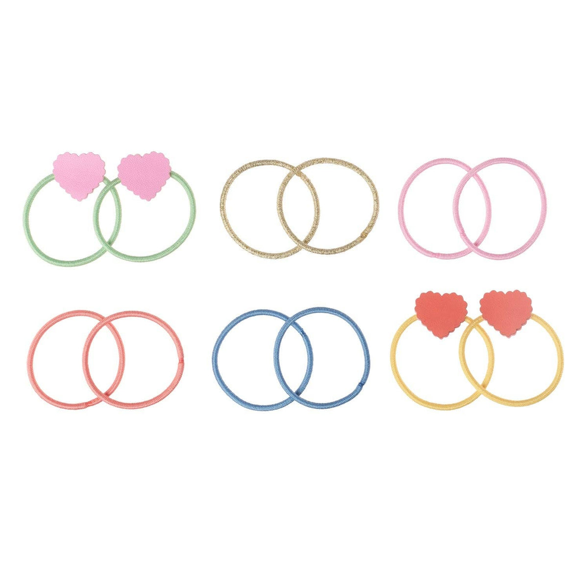 Set de douăsprezece elastice mini de păr Rockahula Scallop Heart cu inimioară