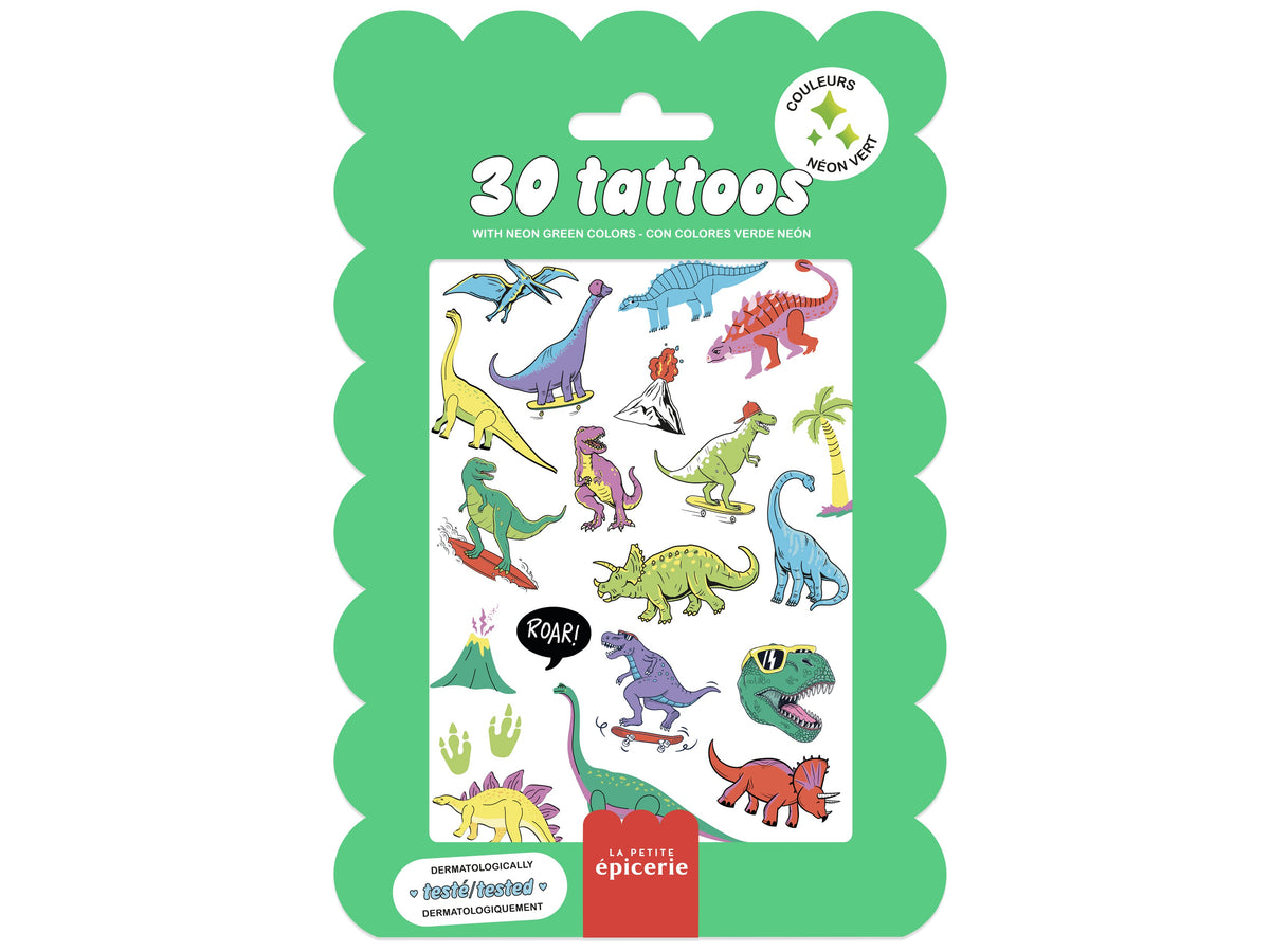 Tatuaje temporare cu sclipici Dinozauri, La Petite Epicerie