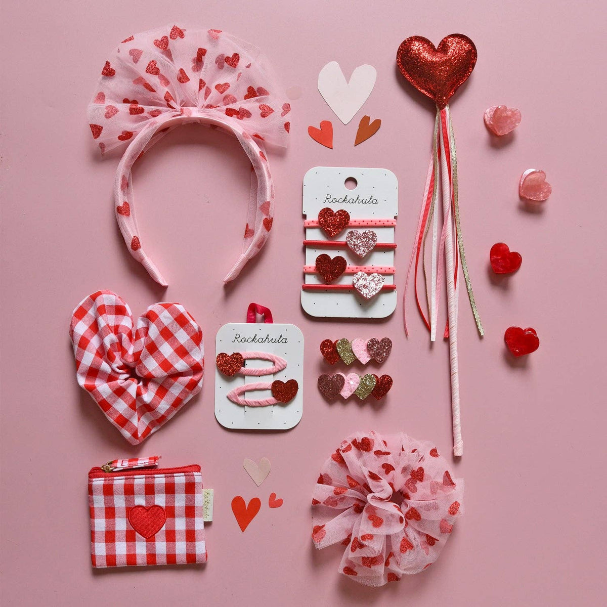 Set de două agrafe de păr Rockahula Sweetheart Sparkle cu inimioare sclipitoare