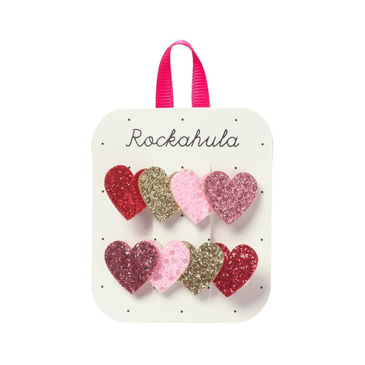 Set de două agrafe de păr Rockahula Sweetheart Sparkle cu inimioare sclipitoare