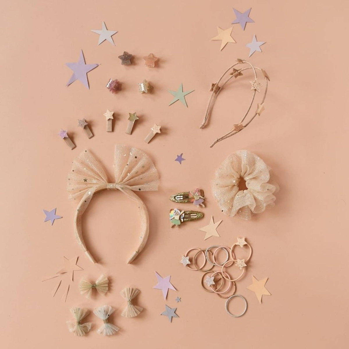 Set de patru clame de păr în formă de steluță Rockahula Shimmer Stars