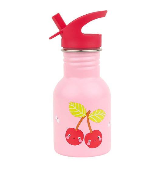 Sticlă inox mini 350 ml cu cireșe, A Little Lovely Company
