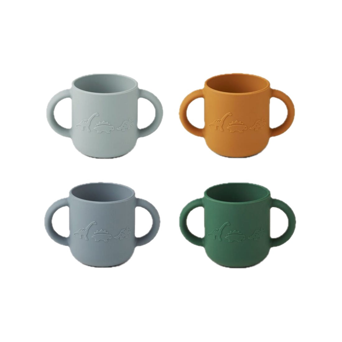 Căni din silicon Gene, set 4 Liewood, nuanța Dino Blue Multi Mix