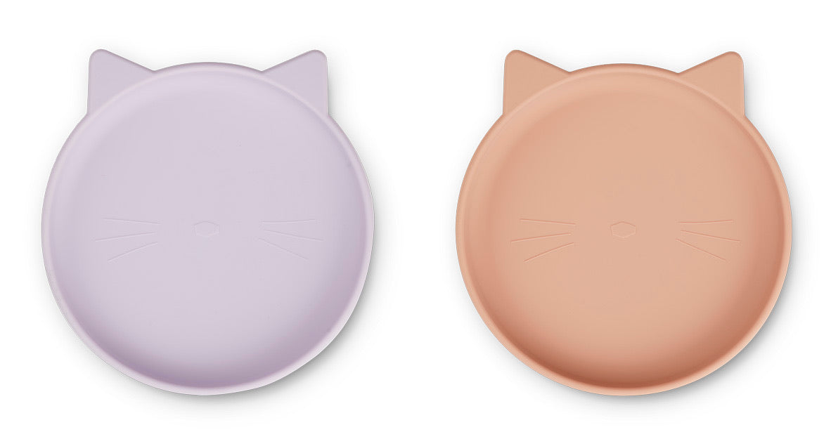 Farfurii Olivia, set 2 Liewood, nuanța Cat Light Lavender / Rose Mix