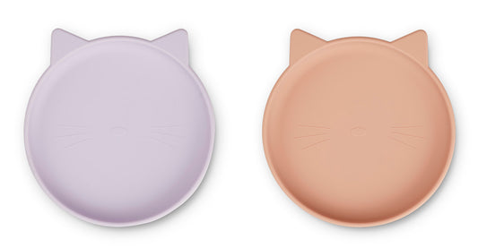 Farfurii Olivia, set 2 Liewood, nuanța Cat Light Lavender / Rose Mix