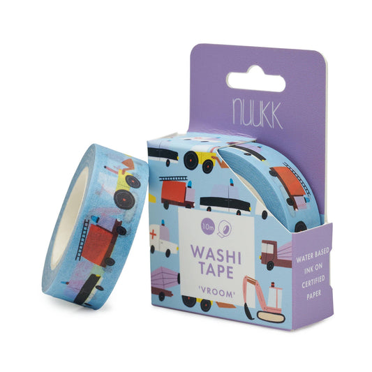 Bandă washi decorativă cu mașinuțe pentru copii, marca nuukk