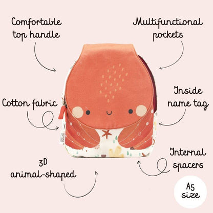 Rucsac mini A5 în formă de caracatiță Slurpy, marca Sassi