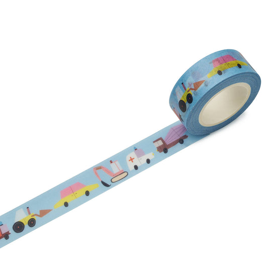 Bandă washi decorativă cu mașinuțe pentru copii, marca nuukk