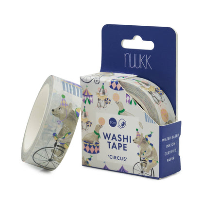 Bandă washi decorativă cu tematică de circ pentru copii, marca nuukk