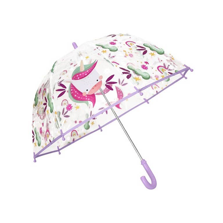 Umbrelă transparentă pentru copii cu unicornul Sparkly, marca Sassi