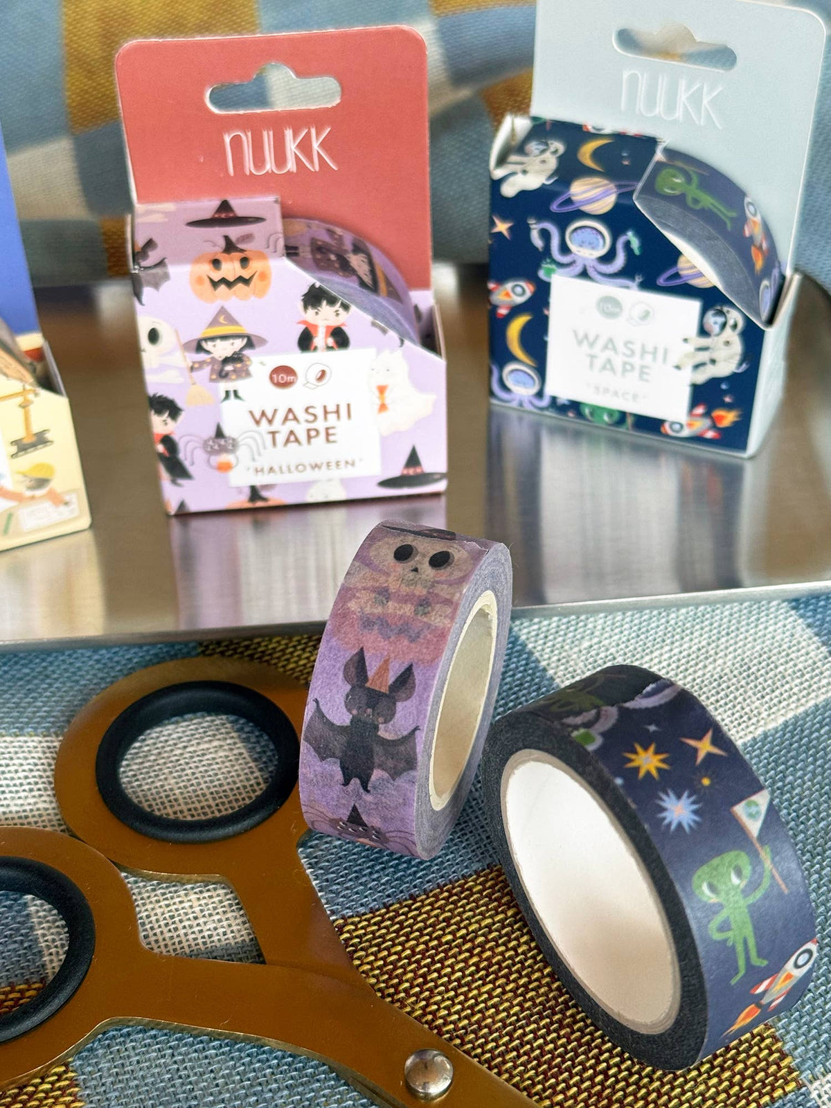 Bandă washi decorativă cu tematică spațială pentru copii, marca nuukk