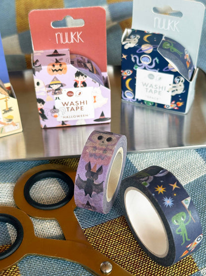 Bandă washi decorativă cu tematică spațială pentru copii, marca nuukk