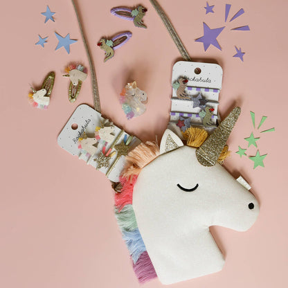 Agrafe de păr Rockahula Rainbow Unicorn (set de 2)