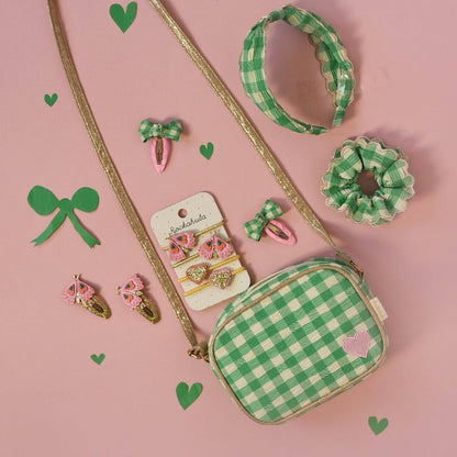 Agrafe cu fundiță Rockahula Gertie Gingham (set de 2)