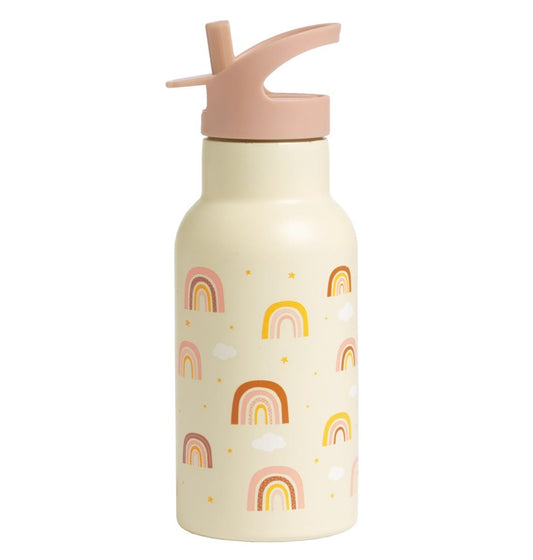 Sticlă din inox 350 ml galbenă cu curcubee, A Little Lovely Company