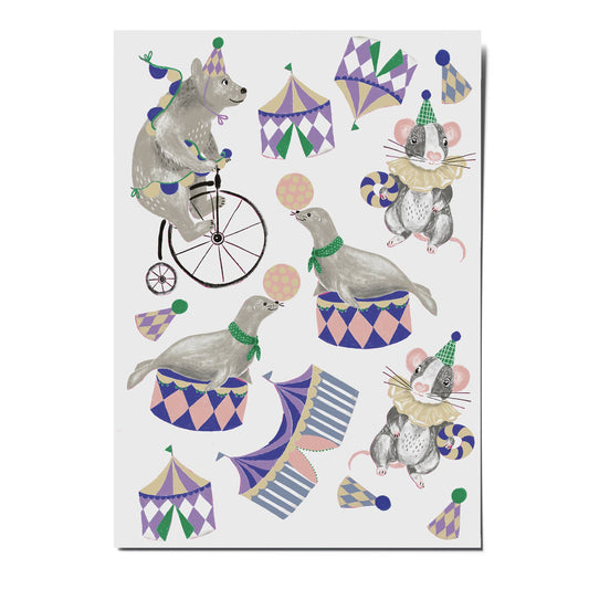 Tatuaje temporare pentru copii cu tematică de circ, marca nuukk