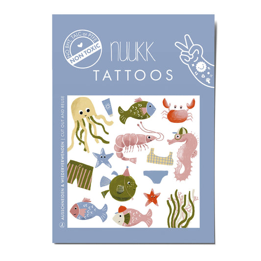 Tatuaje temporare pentru copii cu animale marine, marca nuukk