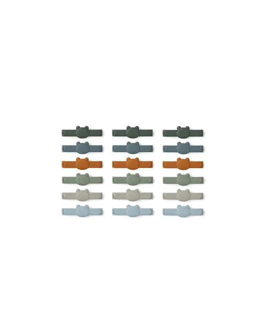Clipsuri pentru pungi Gonzo, set 18 Liewood, nuanța Mr Bear / Faune Green Multi Mix