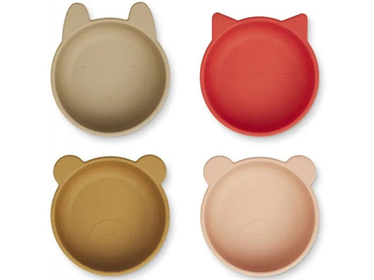 Boluri din silicon Iggy, set 4 Liewood, nuanța Apple Red / Tuscany Rose Mix