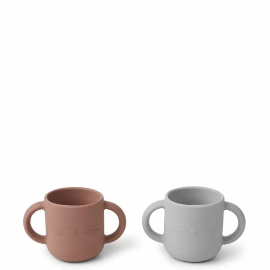 Căni din silicon Gene, set 2 Liewood, nuanța Cat Dumbo Grey