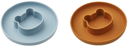 Farfurii Gordon, set 2 Liewood, nuanța Mr Bear Sea Blue / Mustard Mix