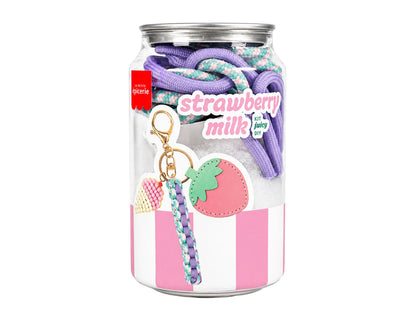 Kit DIY breloc de geantă Pshiiit Strawberry Milk în doză