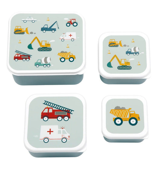 Set de patru caserole de prânz cu vehicule, A Little Lovely Company